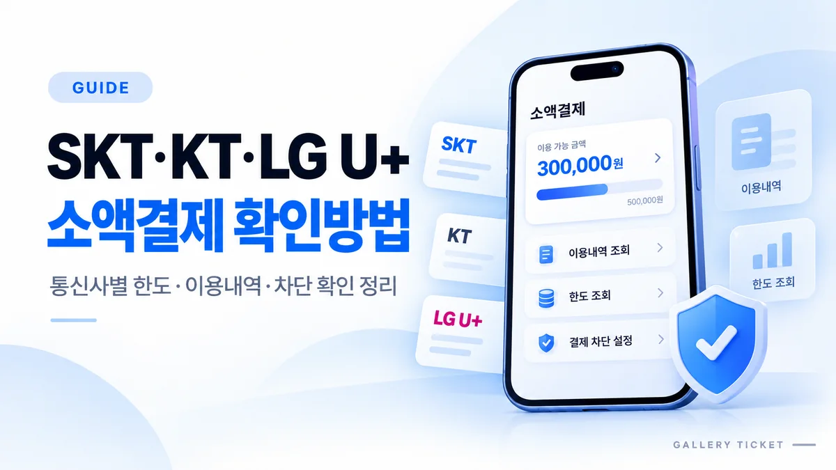 SKT·KT·LG U+ 휴대폰 소액결제 확인방법 정리
